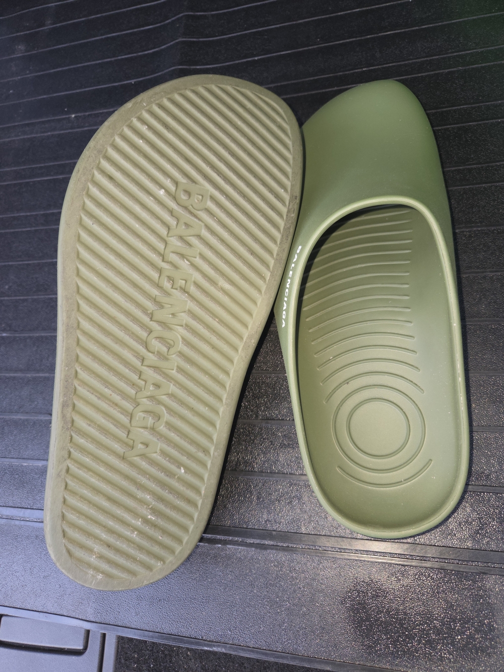 Balenciaga Olive Green Slide Clogs - Picture 7 of 7